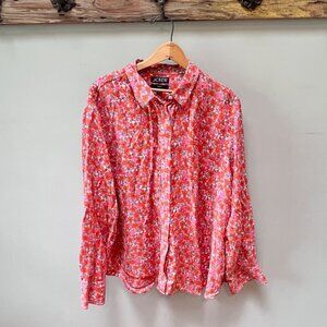 J. Crew Classic-fit Drapey Cupro Shirt in‎ Pink Floral Guarana- Sz. 24